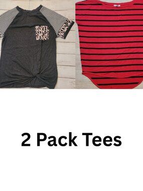 NEW - Lot of 2 Express Basic T-Shirt Top Tee  Women Size Medium Short Sleeve